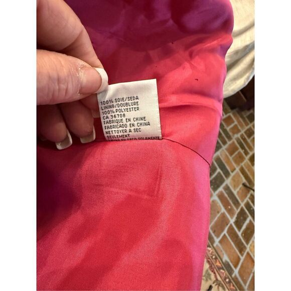 Kasper Silk 2-Button Blazer Sz. 12 Pockets Bright Plaid Lined - Picture 9 of 9